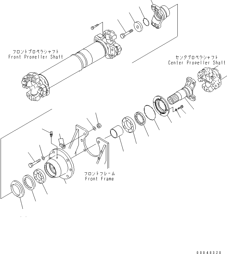 Wheel Loaders Komatsu / WA500-6R S/N 60001-60009(wa500-4c) / DRIVE SHAFT (2/2)(#60001-)(150020 : F4200-02A0)