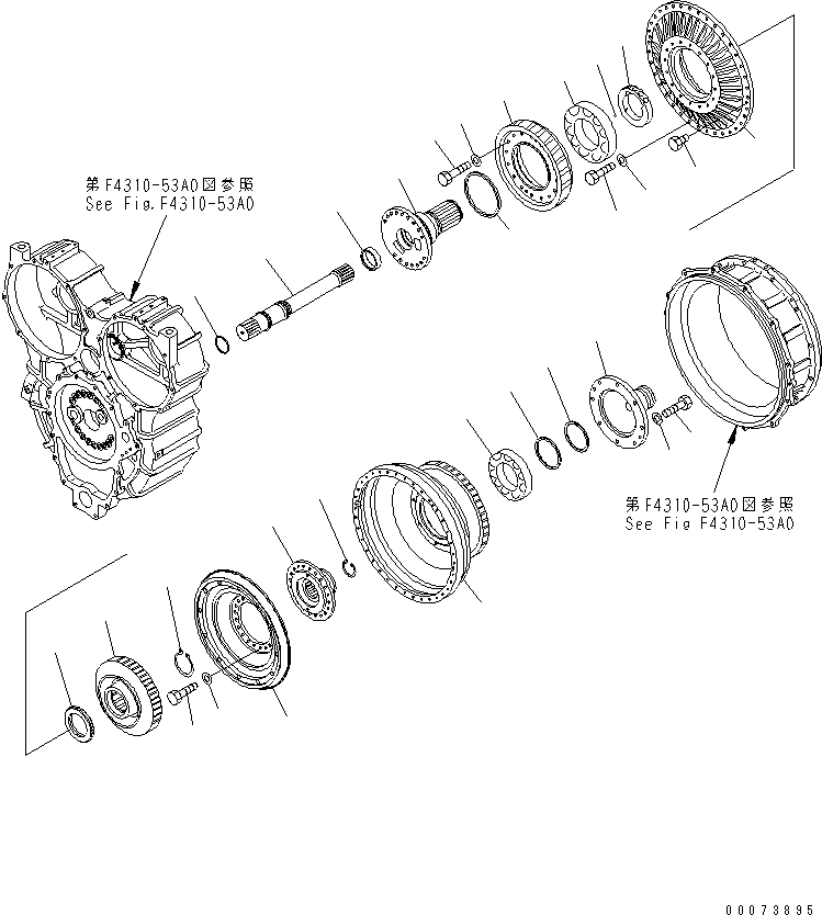 Wheel Loaders Komatsu / WA500-6R S/N 60001-60009(wa500-4c) / TORQUE CONVERTER (DRIVE CASE AND INPUT SHAFT)(#60001-)(150150 : F4310-51A0)