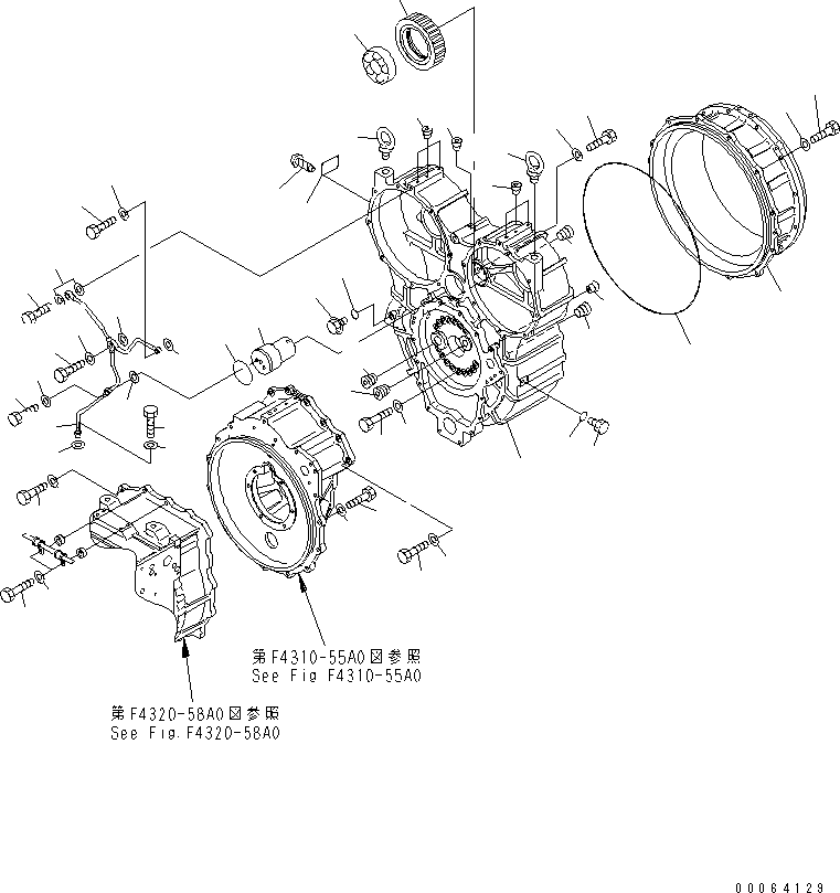Wheel Loaders Komatsu / WA500-6R S/N 60001-60009(wa500-4c) / TORQUE CONVERTER(#60001-)(150180 : F4310-53A0)