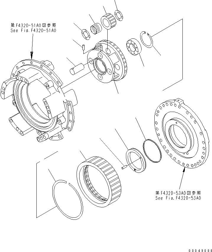 Wheel Loaders Komatsu / WA500-6R S/N 60001-60009(wa500-4c) / TRANSMISSION (REVERSE CARRIER)(#60001-)(150240 : F4320-54A0)