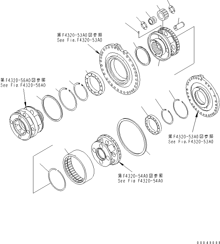 Wheel Loaders Komatsu / WA500-6R S/N 60001-60009(wa500-4c) / TRANSMISSION (FORWARD CARRIER)(#60001-)(150250 : F4320-55A0)