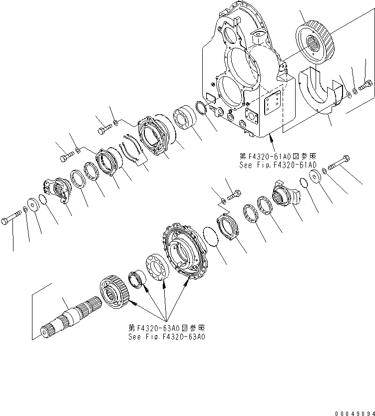 Wheel Loaders Komatsu / WA500-6R S/N 60001-60009(wa500-4c) / TRANSMISSION (OUTPUT SHAFT)(#60001-)(150300 : F4320-60A0)