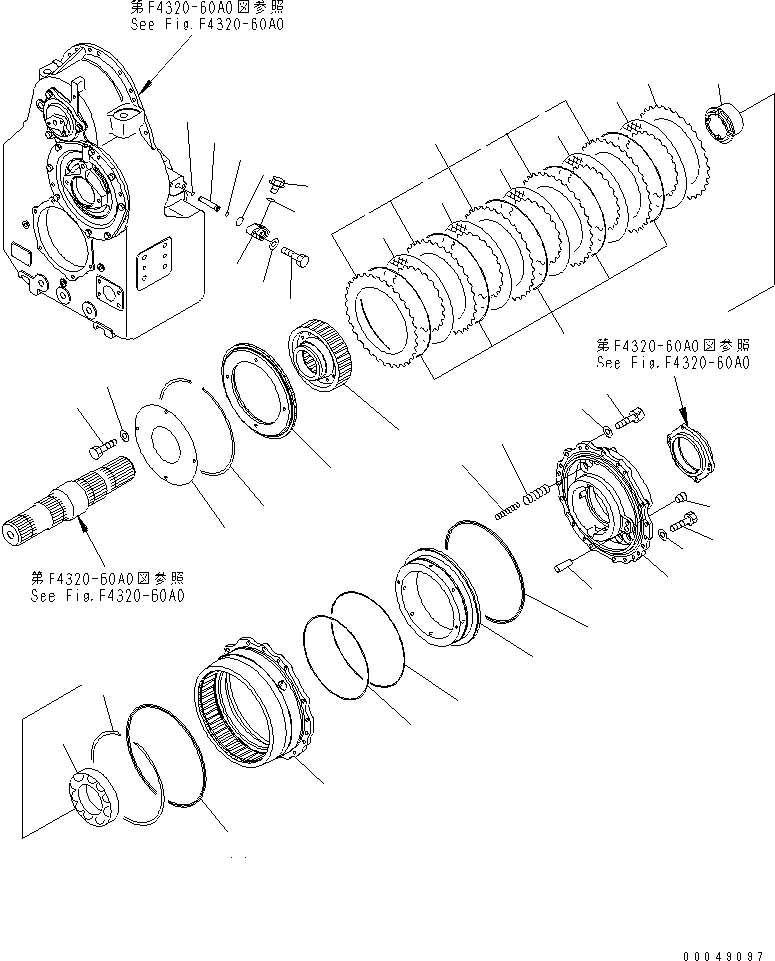Wheel Loaders Komatsu / WA500-6R S/N 60001-60009(wa500-4c) / TRANSMISSION (PARKING BRAKE)(#60001-)(150330 : F4320-63A0)