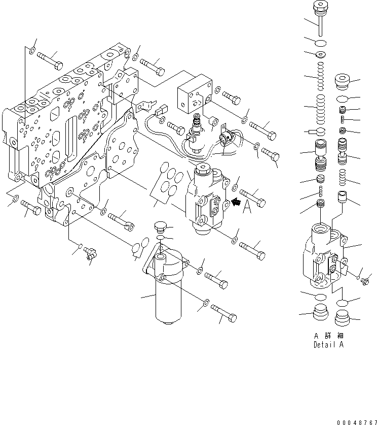 Wheel Loaders Komatsu / WA500-6R S/N 60001-60009(wa500-4c) / TRANSMISSION CONTROL VALVE (MAIN RELIEF VALVE)(#60001-)(150370 : F4320-66A0)