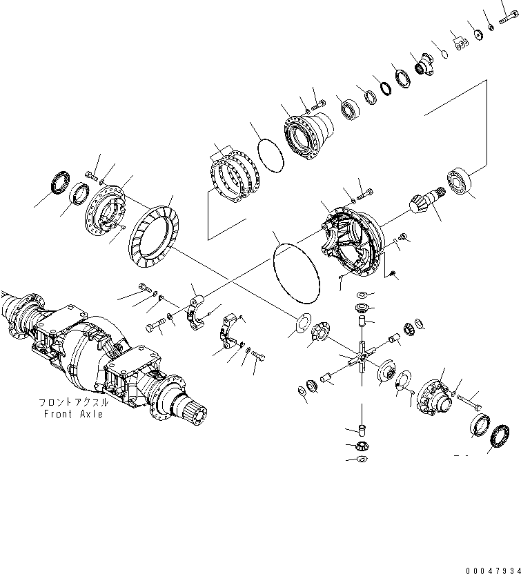 Wheel Loaders Komatsu / WA500-6R S/N 60001-60009(wa500-4c) / FRONT AXLE (DIFFERENTIAL ASS