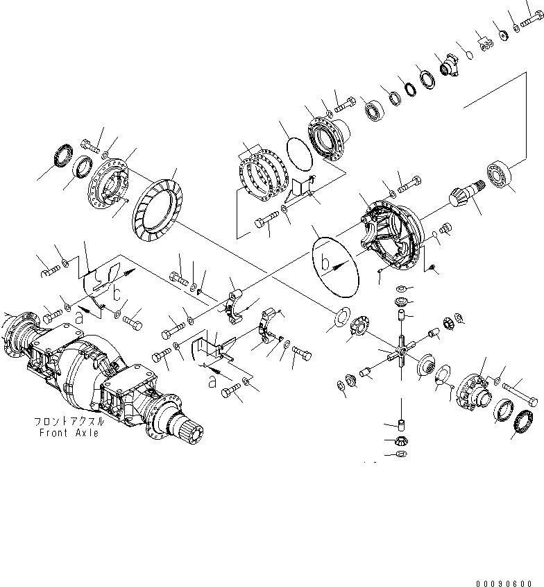 Wheel Loaders Komatsu / WA500-6R S/N 60001-60009(wa500-4c) / FRONT AXLE (DIFFERENTIAL ASS
