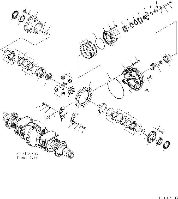 Wheel Loaders Komatsu / WA500-6R S/N 60001-60009(wa500-4c) / FRONT AXLE (DIFFERENTIAL ASS