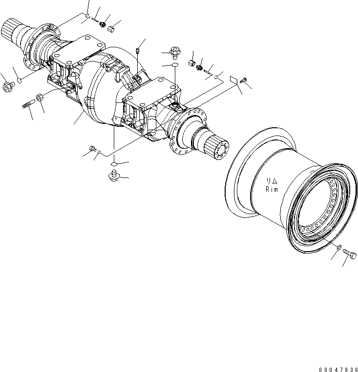 Wheel Loaders Komatsu / WA500-6R S/N 60001-60009(wa500-4c) / FRONT AXLE (HOUSING RELATED PARTS AND WHEEL MOUNTING PARTS)(#60001-)(150500 : F4400-07A0)