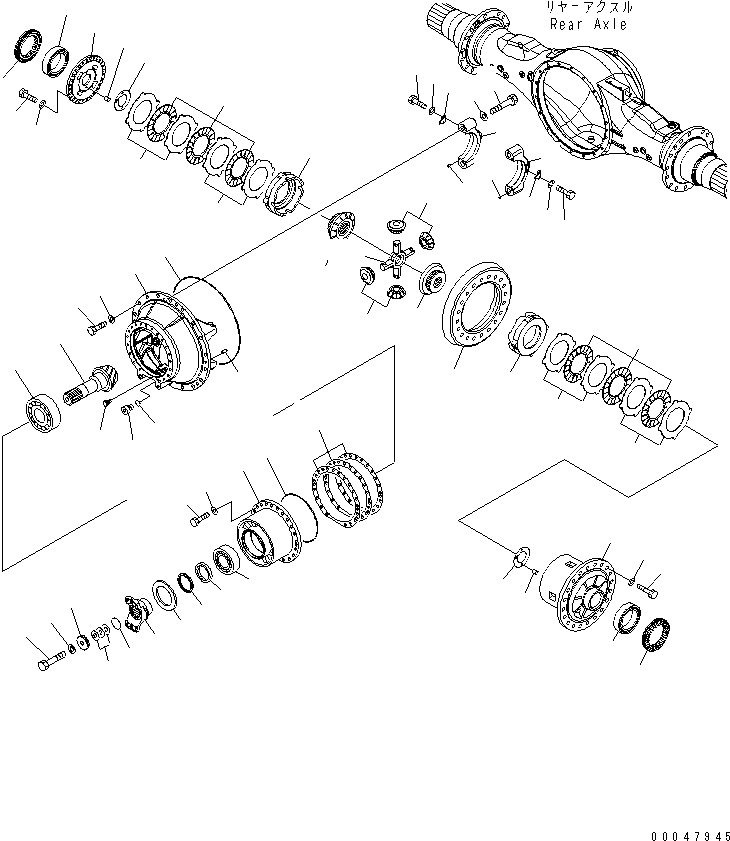 Wheel Loaders Komatsu / WA500-6R S/N 60001-60009(wa500-4c) / REAR AXLE (DIFFERENTIAL ASS