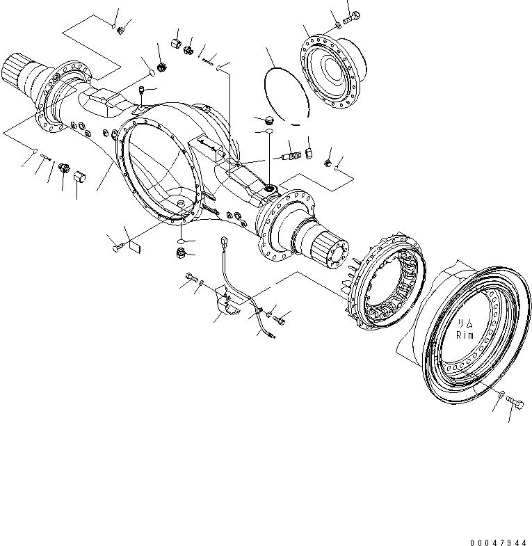 Wheel Loaders Komatsu / WA500-6R S/N 60001-60009(wa500-4c) / REAR AXLE (HOUSING RELATED PARTS AND WHEEL MOUNTING PARTS)(#60001-)(150610 : F4500-07A0)