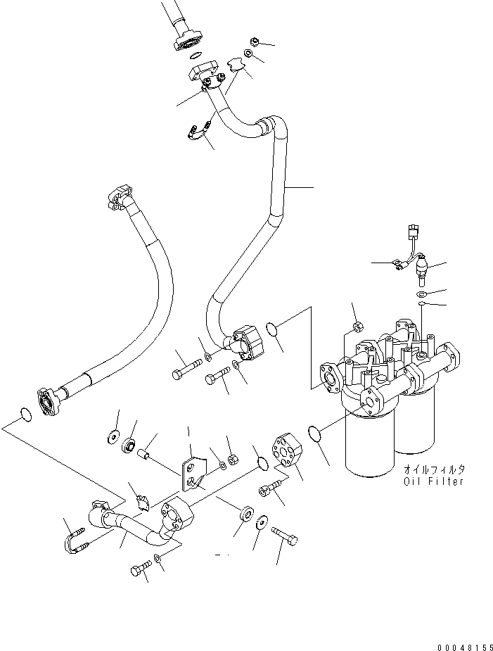 Wheel Loaders Komatsu / WA500-6R S/N 60001-60009(wa500-4c) / TORQUE CONVERTER AND TRANSMISSION LINE (OIL FILTER PIPING ? OIL FILTER SIDE)(#60001-)(150640 : F4700-02A0)