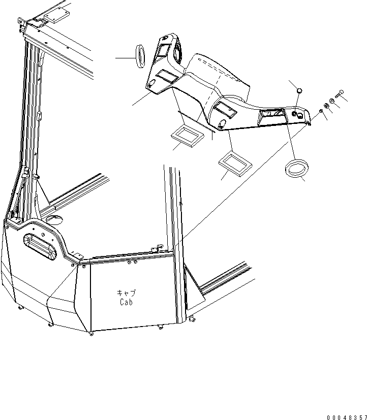 Wheel Loaders Komatsu / WA500-6 S/N 55001-55478 (ecot3, For EU)(wa500-6c) / ROPS CAB (FRONT COVER)(#55001-)(240260 : K0210-15A0)