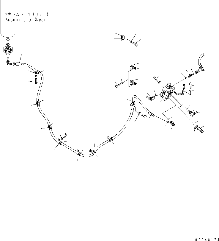 Wheel Loaders Komatsu / WA500-6 S/N 55001-55478 (ecot3, For EU)(wa500-6c) / BRAKE CONTROL (EMERGENCY PARKING BRAKE RELEASE PIPING 1/2)(#55001-)(241150 : K4460-06A0)