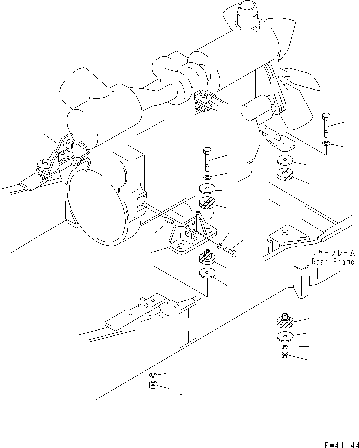 Wheel Loaders Komatsu / WA600-1 S/N 10001-UP (Overseas Version)(wa600-0c) / ENGINE MOUNTING PARTS(030010 : 1001)