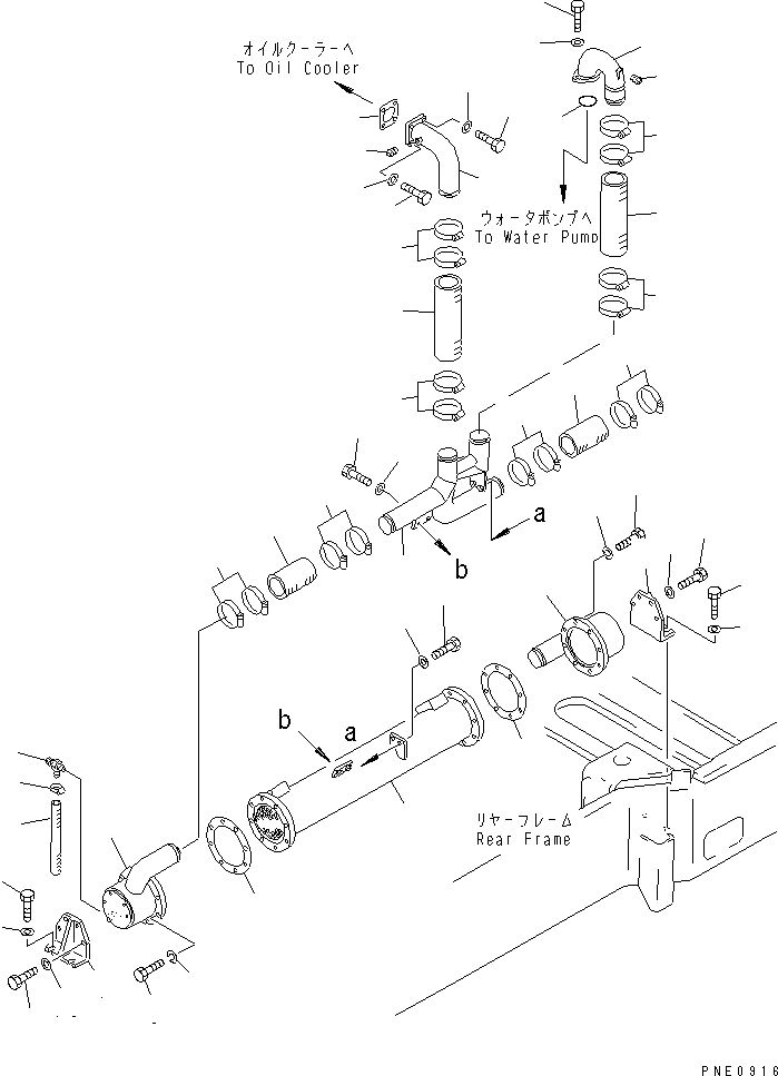 Wheel Loaders Komatsu / WA600-1 S/N 10001-UP (Overseas Version)(wa600-0c) / OIL COOLER AND WATER PIPING(030120 : 1261)