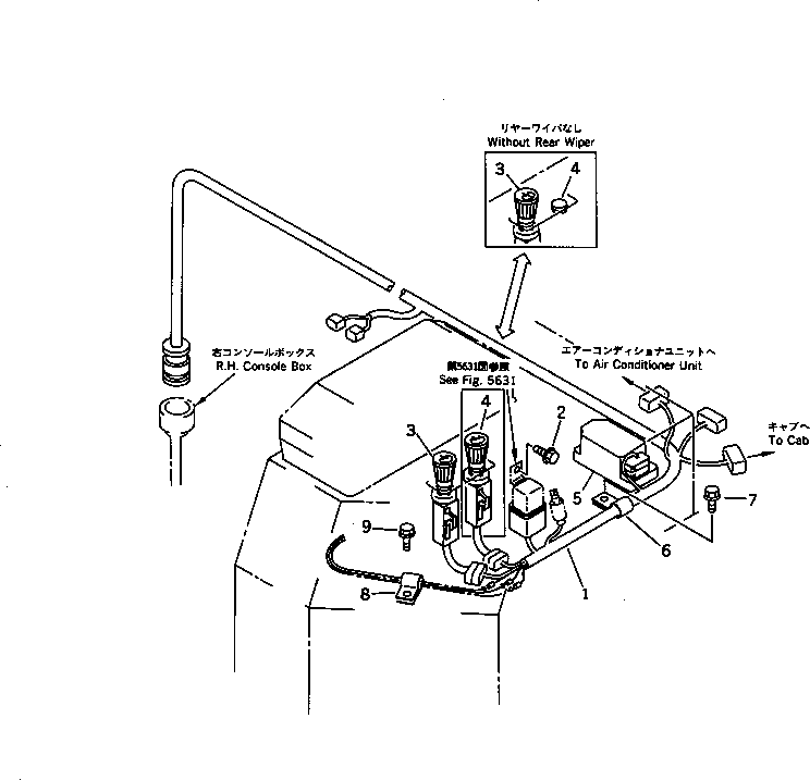 Wheel Loaders Komatsu / WA600-1 S/N 10001-UP (Overseas Version)(wa600-0c) / CONSOLE BOX ? L.H.(#.-)(030290 : 1421B)