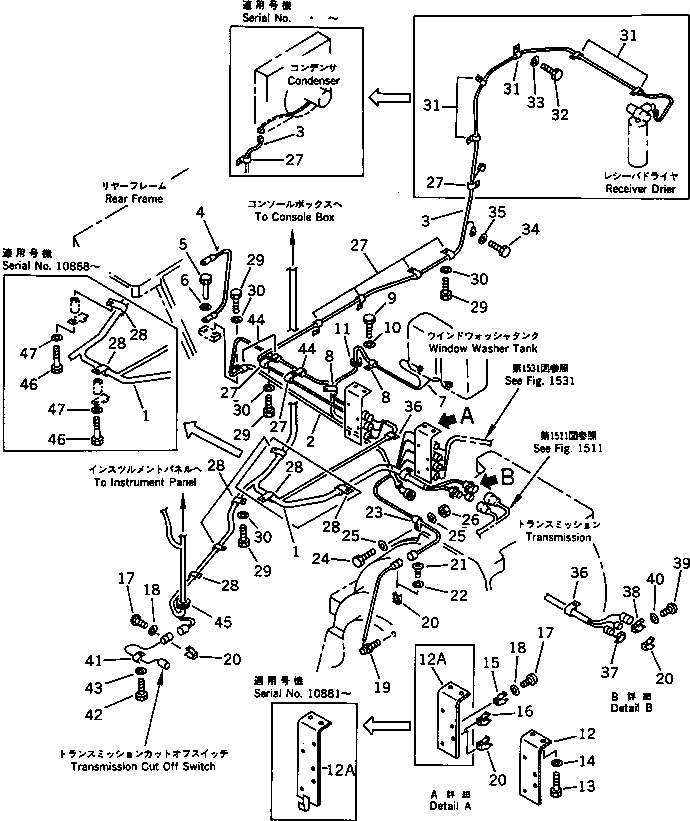 Wheel Loaders Komatsu / WA600-1 S/N 10001-UP (Overseas Version)(wa600-0c) / ELECTRICAL SYSTEM (FLOOR LINE)(030430 : 1521)