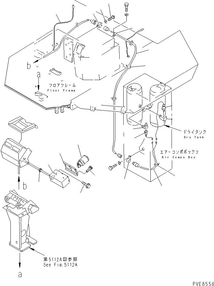 Wheel Loaders Komatsu / WA600-1 S/N 10001-UP (Overseas Version)(wa600-0c) / ELECTRICAL SYSTEM (AIR GAUGE LINE) (TBG SPEC.)(#11393-)(030580 : 1581A)