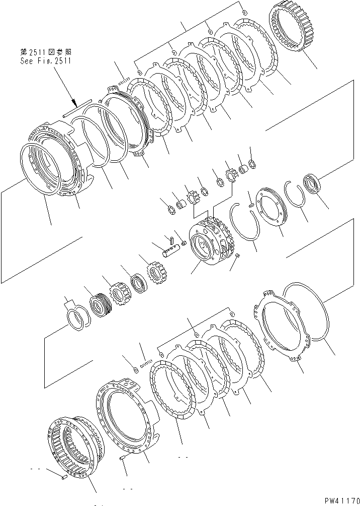 Wheel Loaders Komatsu / WA600-1 S/N 10001-UP (Overseas Version)(wa600-0c) / TRANSMISSION (FORWARD AND 4TH CLUTCH)(060080 : 2512)