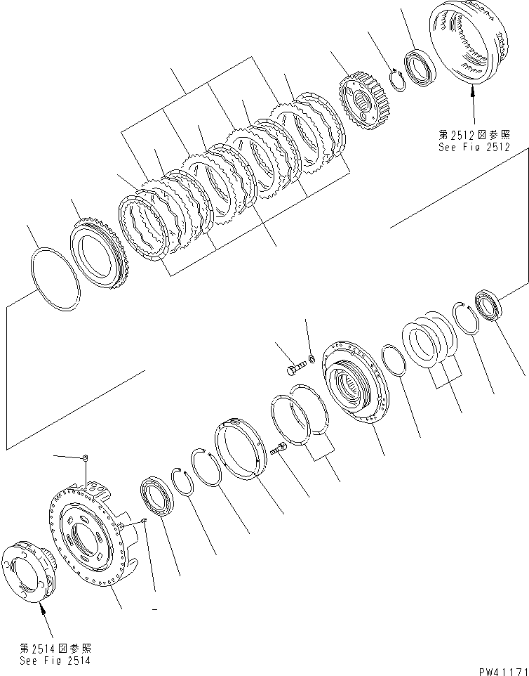 Wheel Loaders Komatsu / WA600-1 S/N 10001-UP (Overseas Version)(wa600-0c) / TRANSMISSION (2ND CLUTCH)(060090 : 2513)