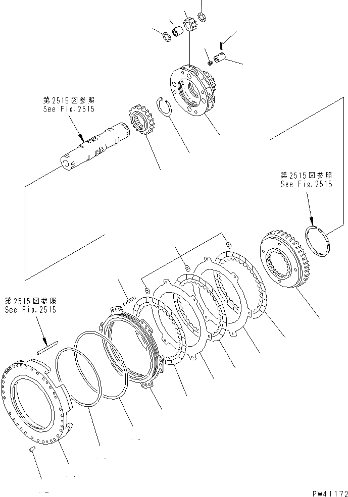 Wheel Loaders Komatsu / WA600-1 S/N 10001-UP (Overseas Version)(wa600-0c) / TRANSMISSION (3RD CLUTCH)(060100 : 2514)
