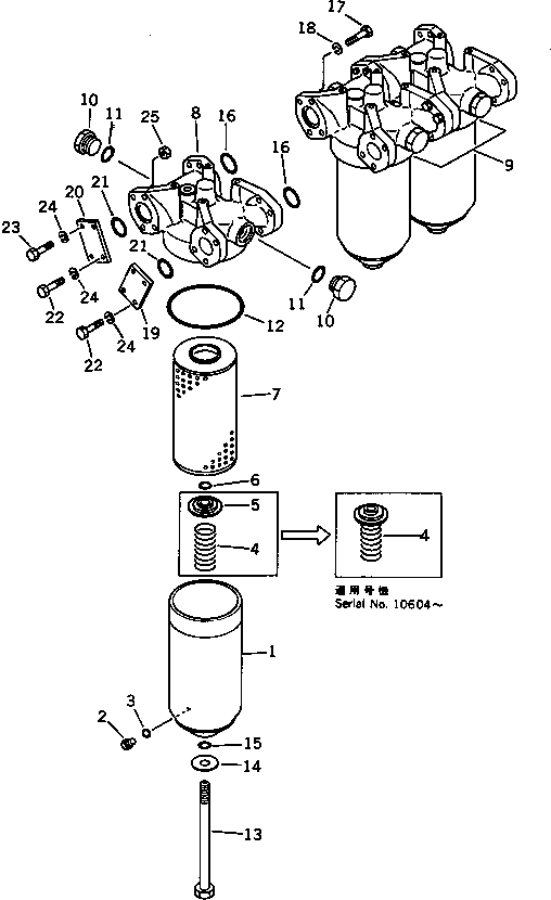 Wheel Loaders Komatsu / WA600-1 S/N 10001-UP (Overseas Version)(wa600-0c) / TORQE CONVERTER OIL FILTER(060210 : 2651)