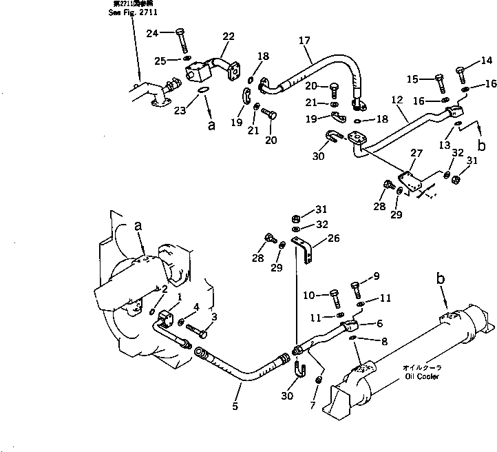 Wheel Loaders Komatsu / WA600-1 S/N 10001-UP (Overseas Version)(wa600-0c) / TORQFLOW TRANSMISSION PIPING (OIL COOLER LINE)(060250 : 2714)