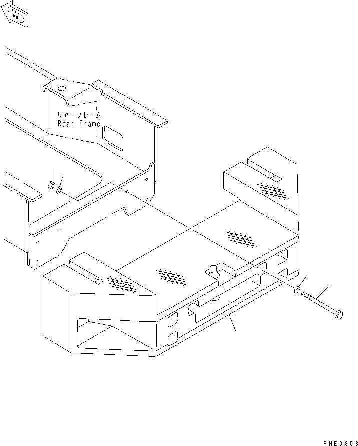 Wheel Loaders Komatsu / WA600-1 S/N 10001-UP (Overseas Version)(wa600-0c) / COUNTER WEIGHT (FOR SHORT ARM)(150100 : 5023)