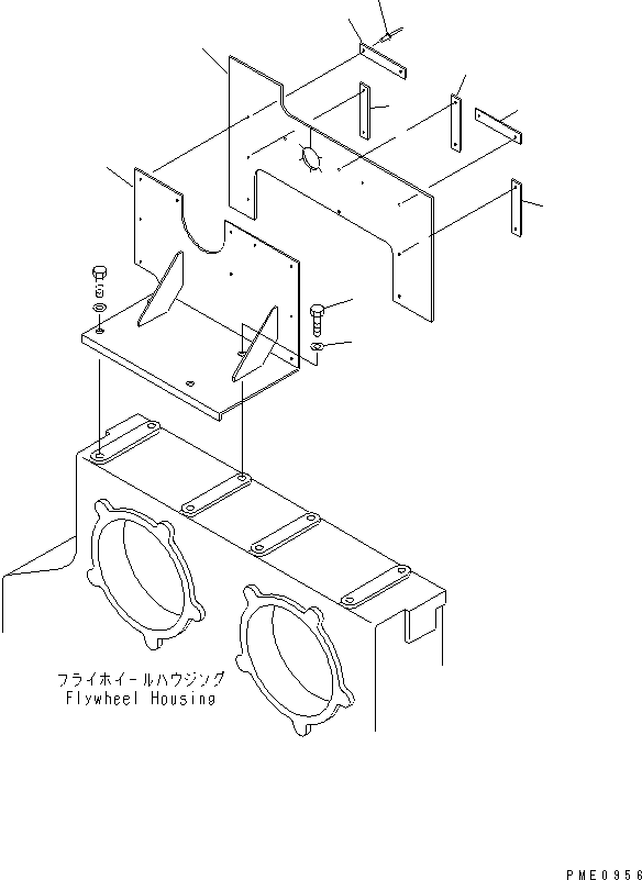Wheel Loaders Komatsu / WA600-1 S/N 10001-UP (Overseas Version)(wa600-0c) / ENGINE COVER (CENTER BRACKET)(#11277-)(150130 : 5071A)