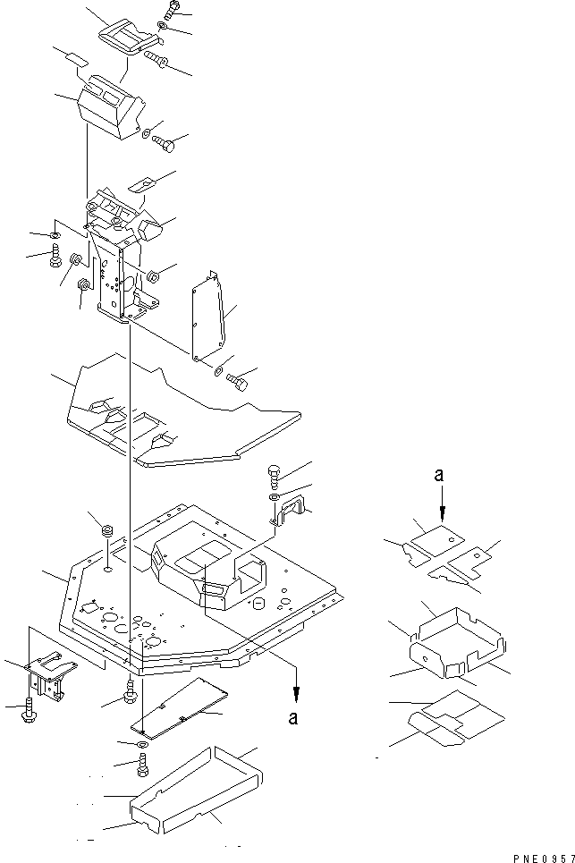 Wheel Loaders Komatsu / WA600-1 S/N 10001-UP (Overseas Version)(wa600-0c) / FLOOR FRAME AND DASHBOARD (WITH CAB)(#10881-)(150190 : 5111A)