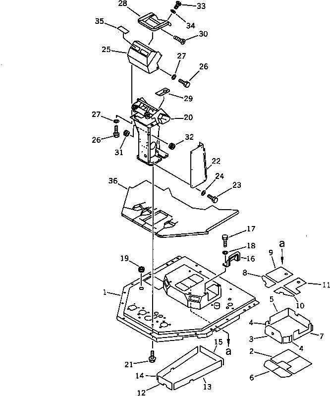 Wheel Loaders Komatsu / WA600-1 S/N 10001-UP (Overseas Version)(wa600-0c) / FLOOR FRAME AND DASHBOARD (WITH CAB) (TBG SPEC.)(#11061-)(150210 : 5112A)