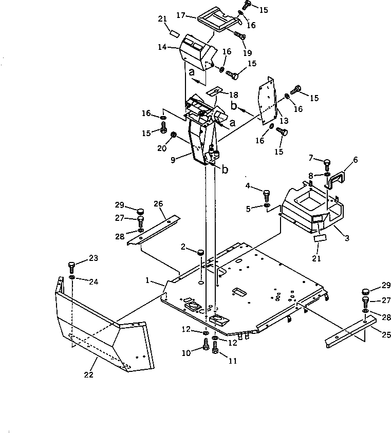 Wheel Loaders Komatsu / WA600-1 S/N 10001-UP (Overseas Version)(wa600-0c) / FLOOR FRAME AND DASHBOARD (WITHOUT CAB)(#10001-10880)(150230 : 5115)