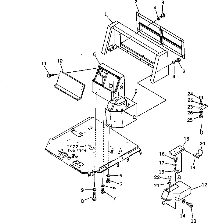 Wheel Loaders Komatsu / WA600-1 S/N 10001-UP (Overseas Version)(wa600-0c) / CONSOLE BOX ? L.H. (WITHOUT CAB)(#10001-10880)(150370 : 5145)