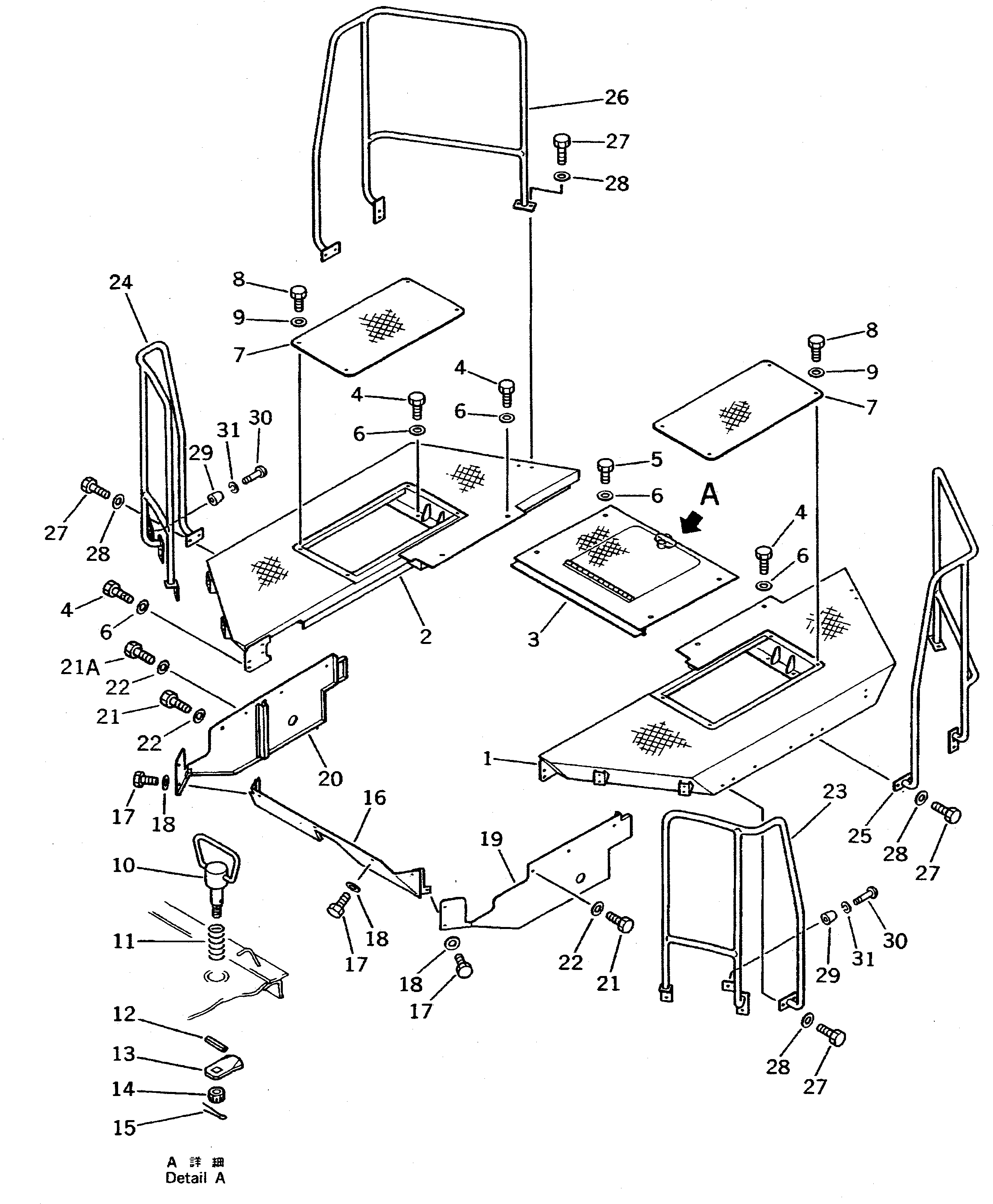 Wheel Loaders Komatsu / WA600-1 S/N 10001-UP (Overseas Version)(wa600-0c) / SIDE FLOOR (WITH CAB) (TBG SPEC.)(#10001-11060)(150420 : 5152)