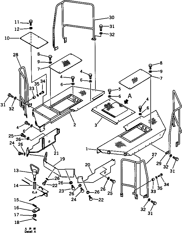Wheel Loaders Komatsu / WA600-1 S/N 10001-UP (Overseas Version)(wa600-0c) / SIDE FLOOR (WITH CAB)(#10881-11312)(150400 : 5151A)