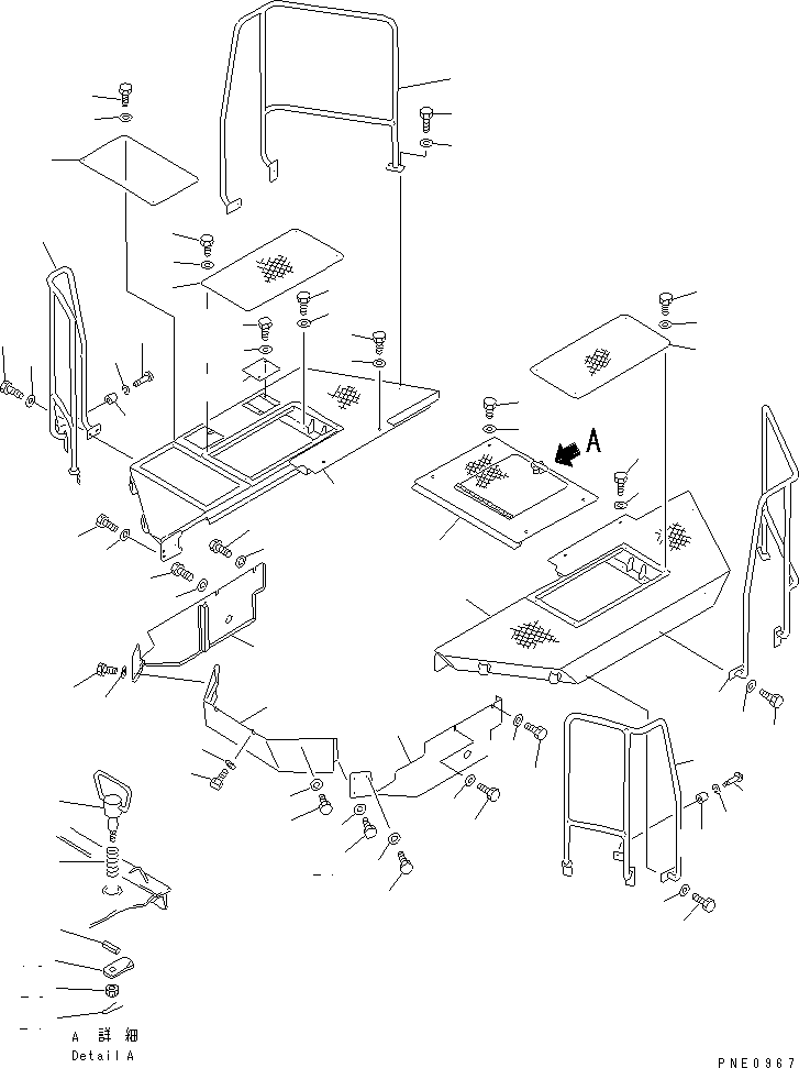 Wheel Loaders Komatsu / WA600-1 S/N 10001-UP (Overseas Version)(wa600-0c) / SIDE FLOOR (WITH CAB)(#11313-)(150410 : 5151B)