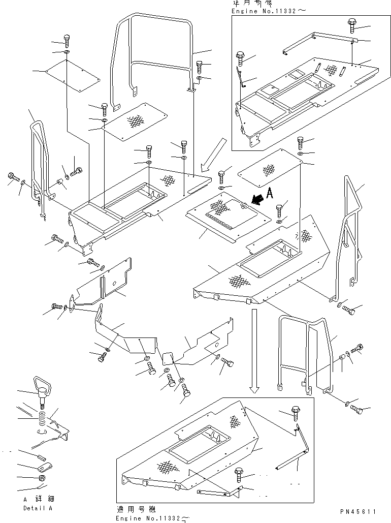 Wheel Loaders Komatsu / WA600-1 S/N 10001-UP (Overseas Version)(wa600-0c) / SIDE FLOOR (WITH CAB) (TBG SPEC.)(#11061-)(150430 : 5152A)
