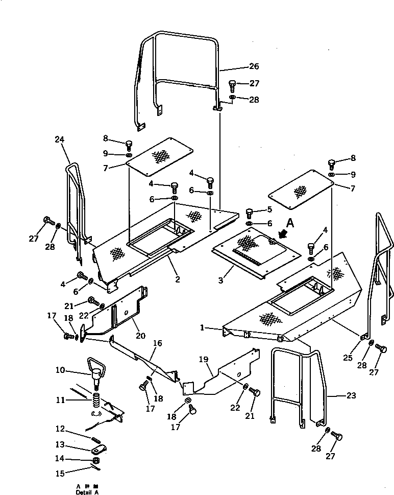 Wheel Loaders Komatsu / WA600-1 S/N 10001-UP (Overseas Version)(wa600-0c) / SIDE FLOOR (WITHOUT CAB)(#10001-10880)(150440 : 5155)