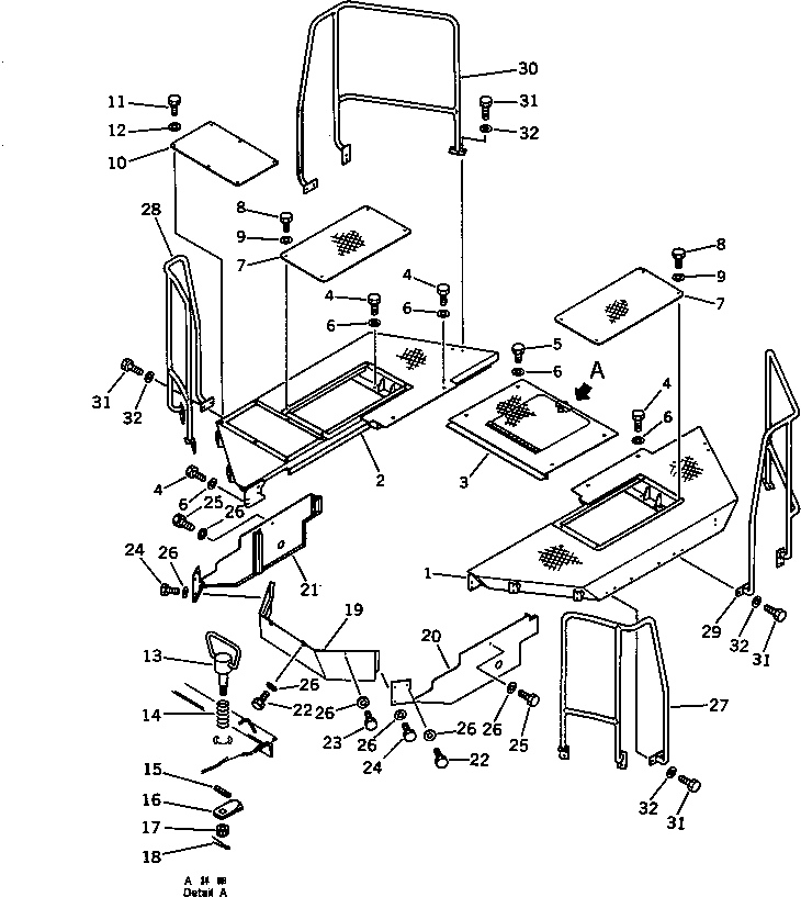 Wheel Loaders Komatsu / WA600-1 S/N 10001-UP (Overseas Version)(wa600-0c) / SIDE FLOOR (WITHOUT CAB)(#10881-)(150450 : 5155A)