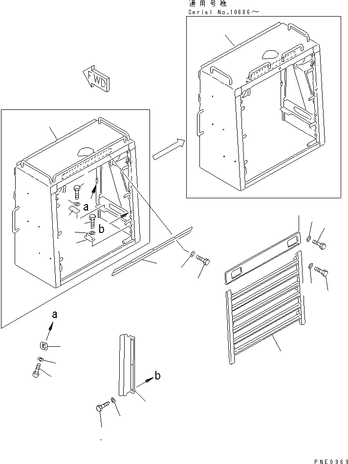 Wheel Loaders Komatsu / WA600-1 S/N 10001-UP (Overseas Version)(wa600-0c) / RADIATOR GUARD(150480 : 5201)