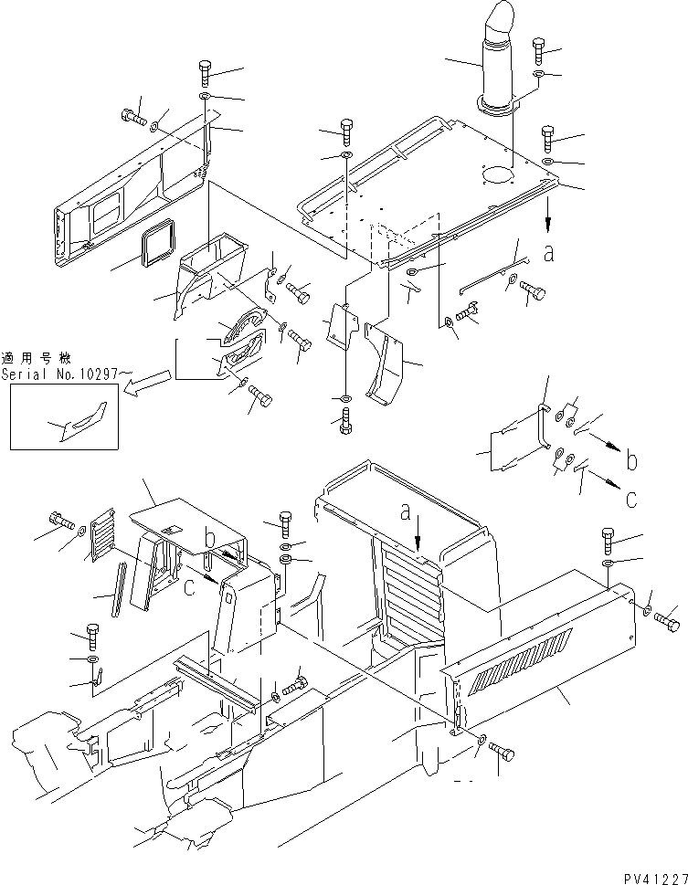 Wheel Loaders Komatsu / WA600-1 S/N 10001-UP (Overseas Version)(wa600-0c) / ENGINE HOOD(#10001-10297)(150500 : 5211)