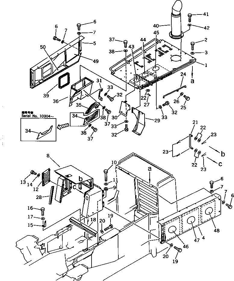Wheel Loaders Komatsu / WA600-1 S/N 10001-UP (Overseas Version)(wa600-0c) / ENGINE HOOD (TBG SPEC.)(#10001-10332)(150520 : 5212)