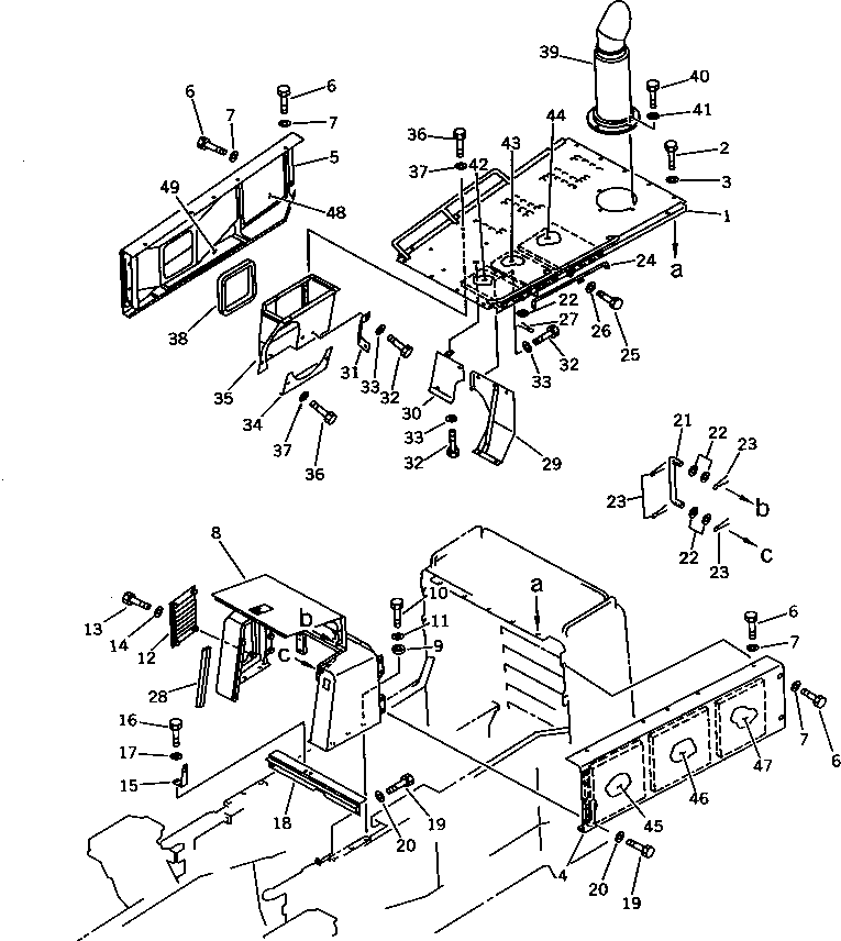 Wheel Loaders Komatsu / WA600-1 S/N 10001-UP (Overseas Version)(wa600-0c) / ENGINE HOOD (TBG SPEC.)(#10333-)(150530 : 5212A)