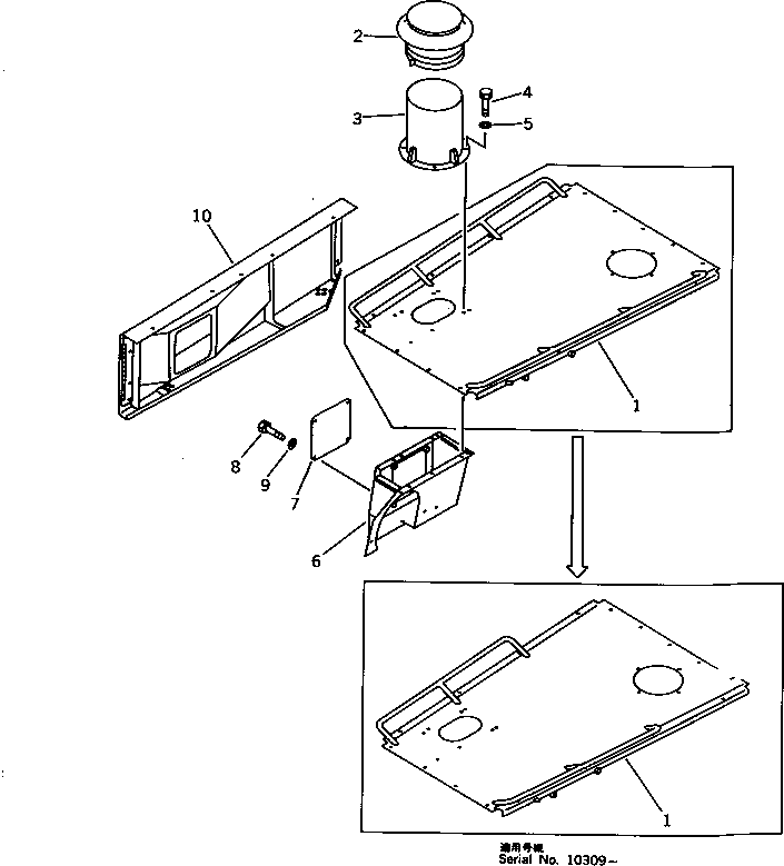 Wheel Loaders Komatsu / WA600-1 S/N 10001-UP (Overseas Version)(wa600-0c) / ENGINE HOOD (SANDY AND DUSTY TERRAIN SPEC.)(150540 : 5213)