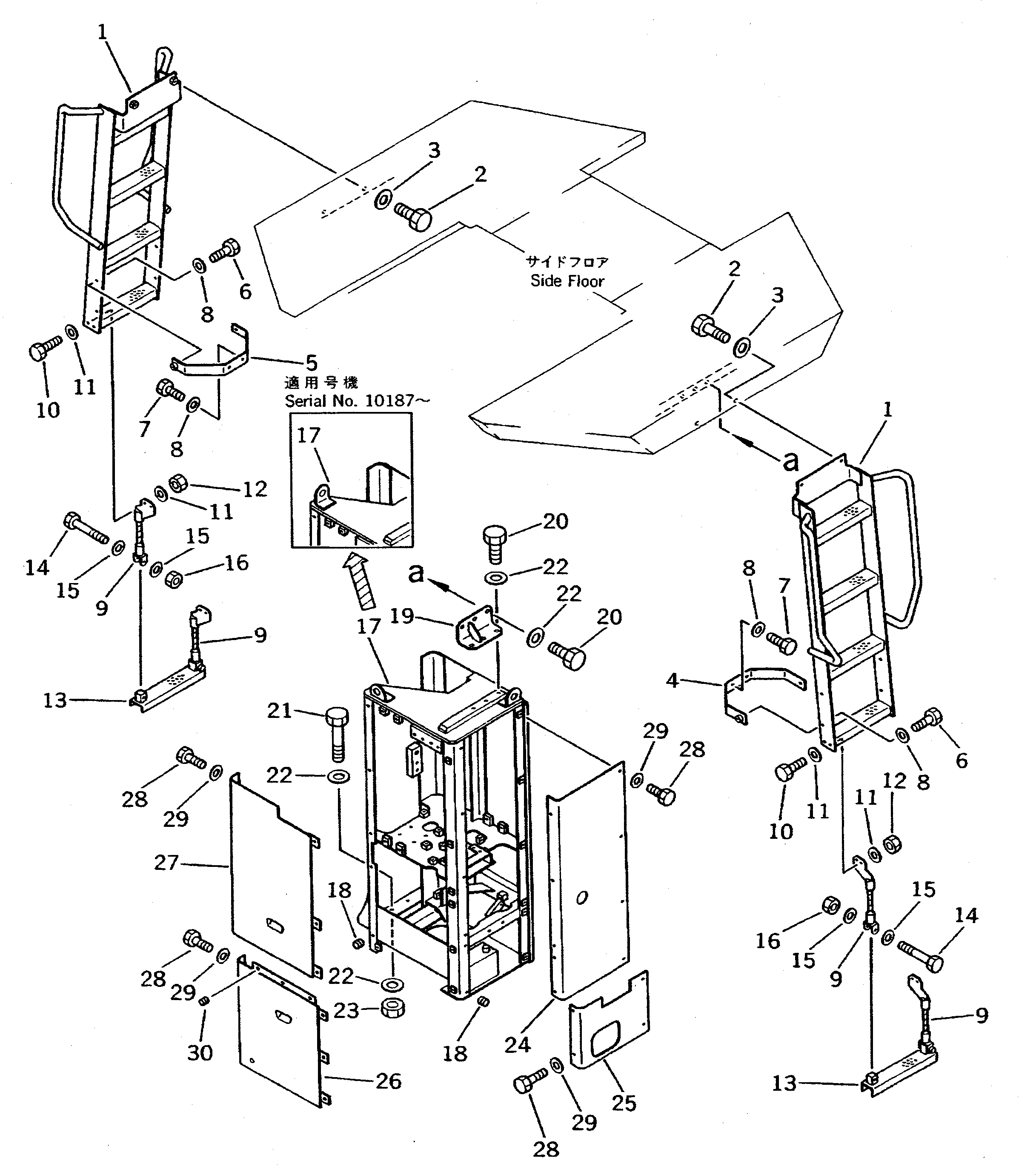 Wheel Loaders Komatsu / WA600-1 S/N 10001-UP (Overseas Version)(wa600-0c) / AIR COMPONENT BOX AND LADDER(#10001-10931)(150590 : 5231)