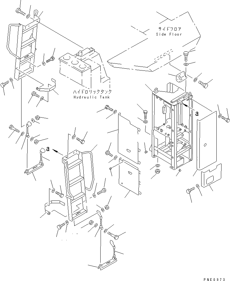 Wheel Loaders Komatsu / WA600-1 S/N 10001-UP (Overseas Version)(wa600-0c) / AIR COMPONENT BOX AND LADDER(#10932-)(150600 : 5231A)