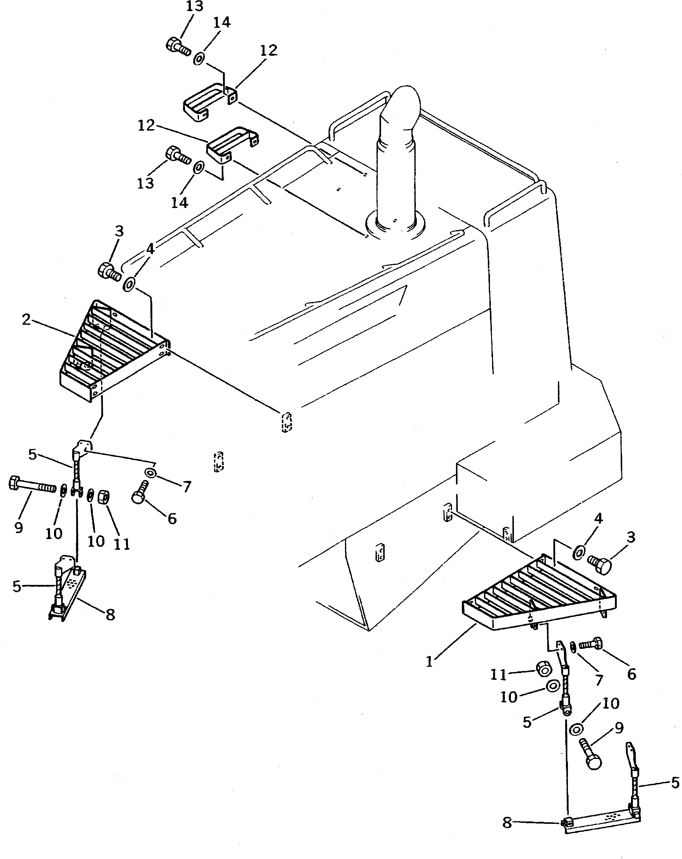 Wheel Loaders Komatsu / WA600-1 S/N 10001-UP (Overseas Version)(wa600-0c) / REAR STEP(#10001-11475)(150630 : 5251)