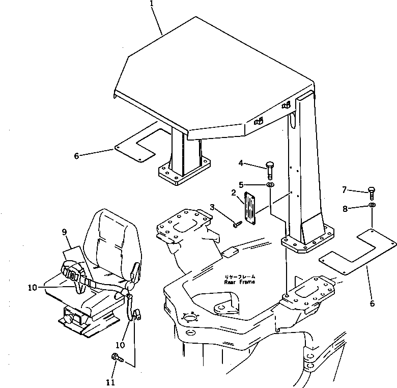 Wheel Loaders Komatsu / WA600-1 S/N 10001-UP (Overseas Version)(wa600-0c) / ROPS CANOPY (TBG SPEC.)(150720 : 5422)