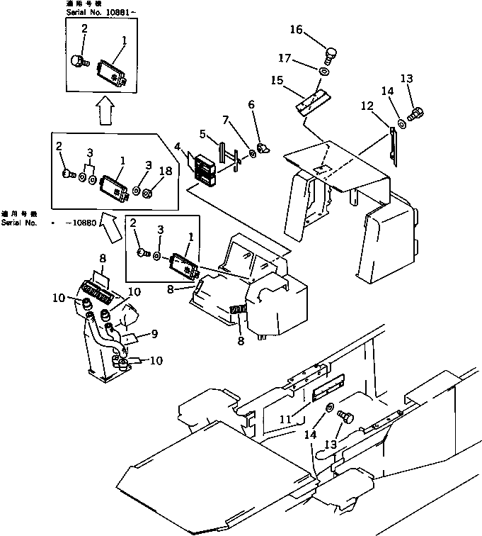 Wheel Loaders Komatsu / WA600-1 S/N 10001-UP (Overseas Version)(wa600-0c) / AIR CONDITIONER (DENSO) (4/5) (CAB INTERIOR 1/2)(151040 : 5624)