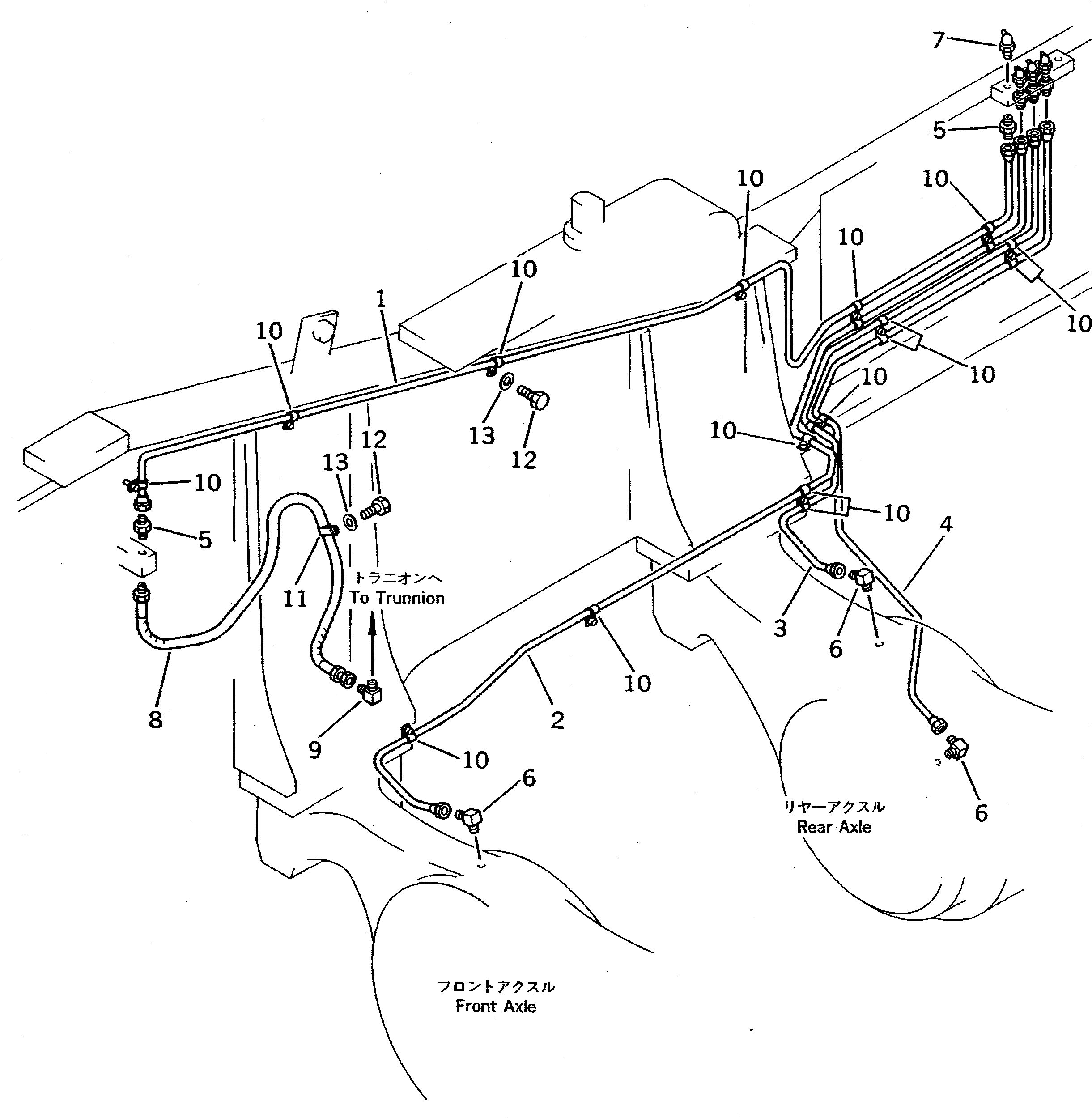 Wheel Loaders Komatsu / WA600-1 S/N 10001-UP (Overseas Version)(wa600-0c) / LUBRICATOR (AXLE) (TBG SPEC.)(#10403-)(151370 : 5822A)